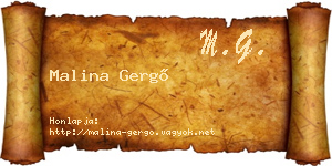 Malina Gergő névjegykártya